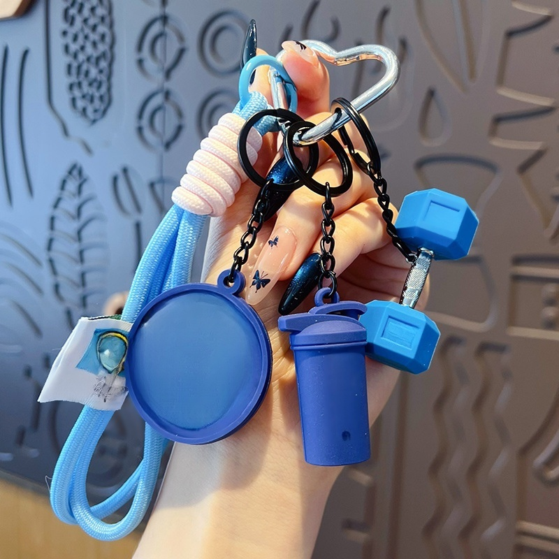 おしゃれなバーベルプレートキーリング カップル用 バッグや車のキーホルダー