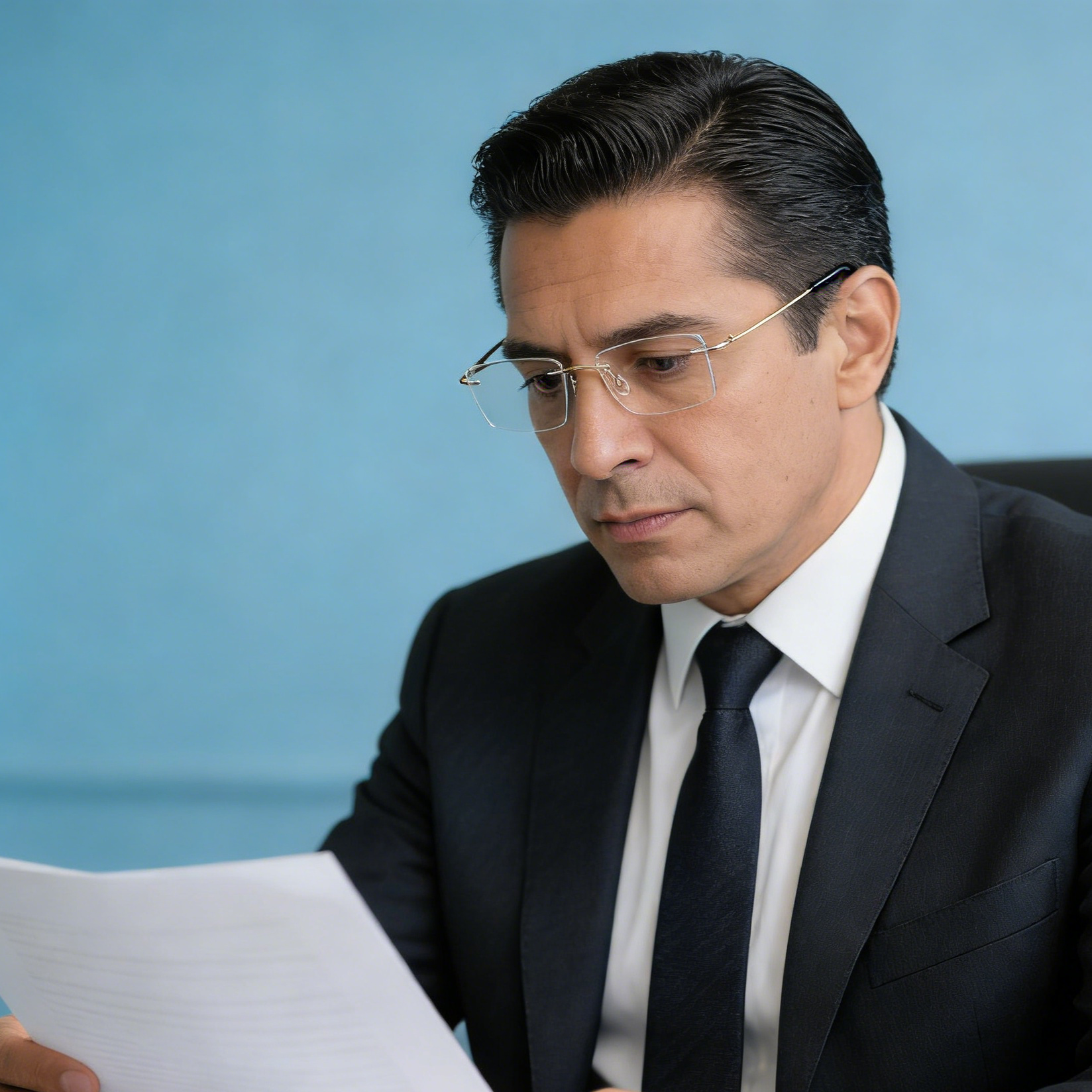 Gafas de lectura sin marco de alta gama con montura de titanio para uso comercial.