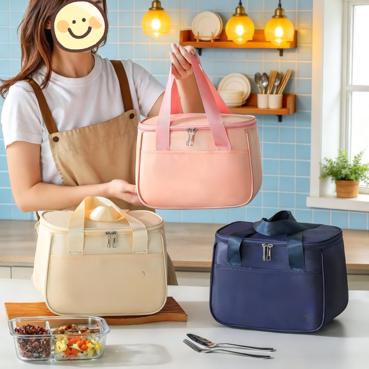 Large capacity insulated lunch bag