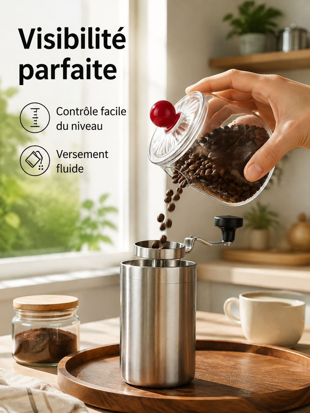 Bocal de fraîcheur pour grains de café