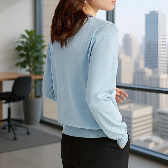 やさしいフレンチリボンニットトップス