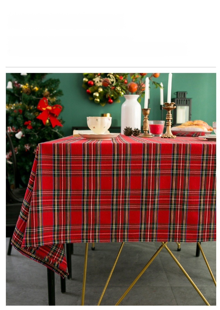 Red Plaid Tablecloth Fabric