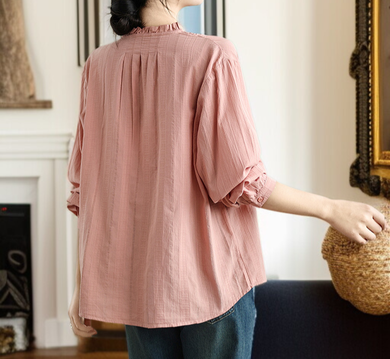 루즈핏 목이버섯 긴팔 셔츠 디테일 사진