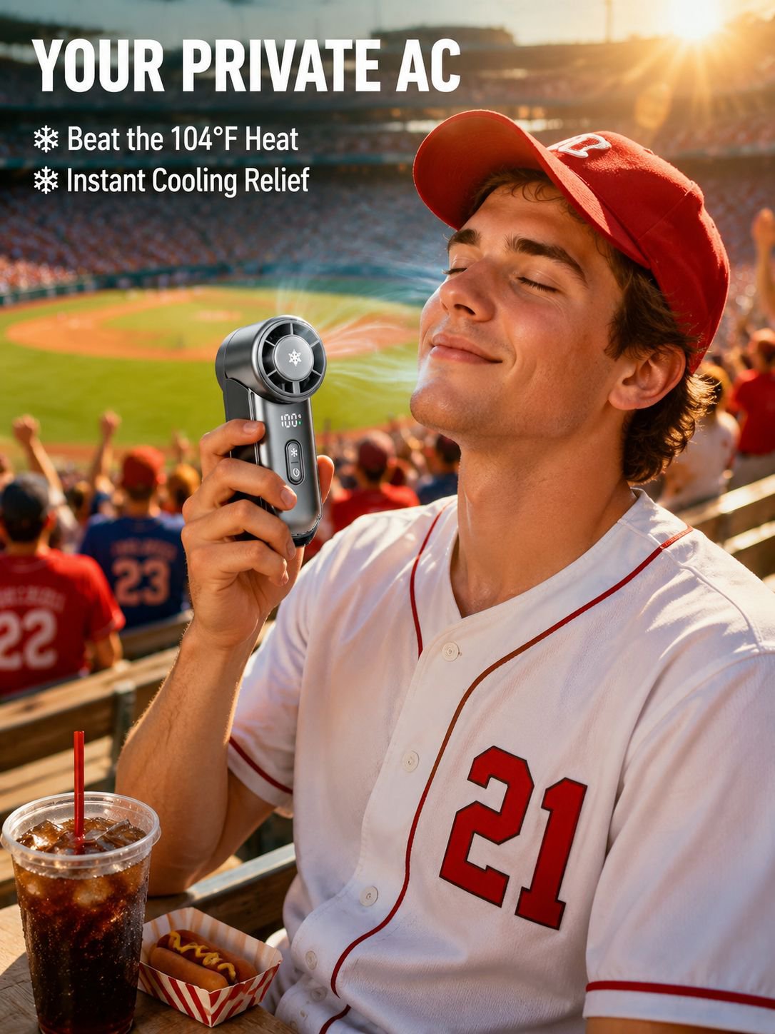 Cooling fan with stepless speed control and rechargeable outdoor portable high-speed handheld fan