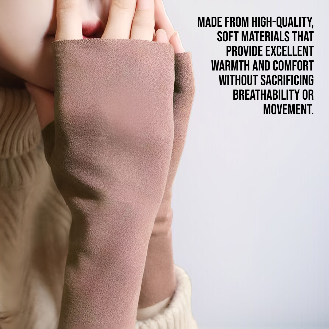 Ladies' autumn and winter warm open finger gloves