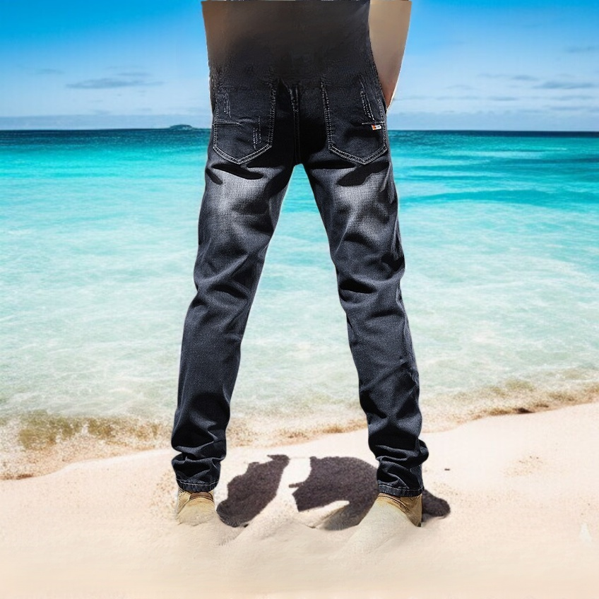 남자 슬림 작은 발바지 춘추 스판 청바지 남자 스판 작은 발바지 춘추 캐주얼 바지