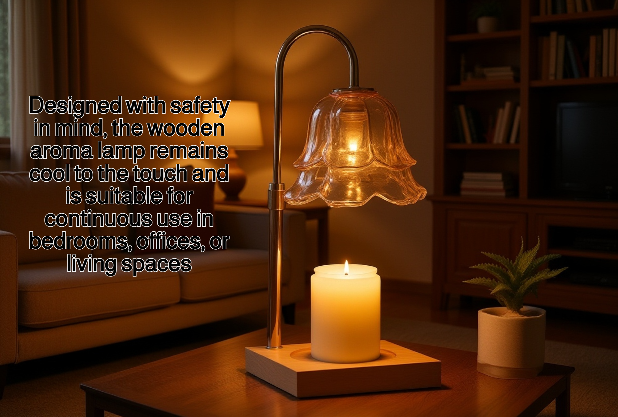 Aromatherapy lamp with natural wooden finish