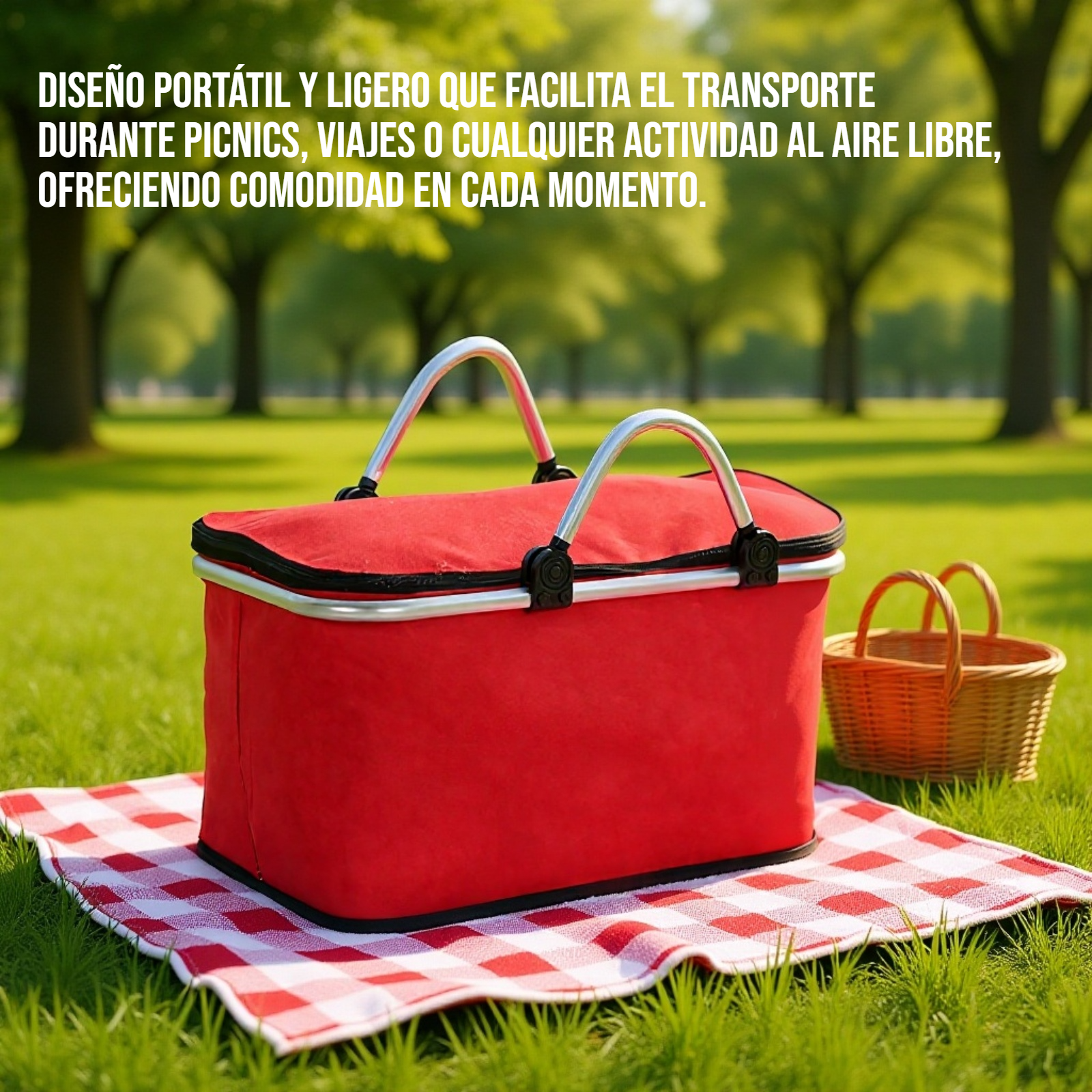 Cesta de almacenamiento térmica portátil para picnic