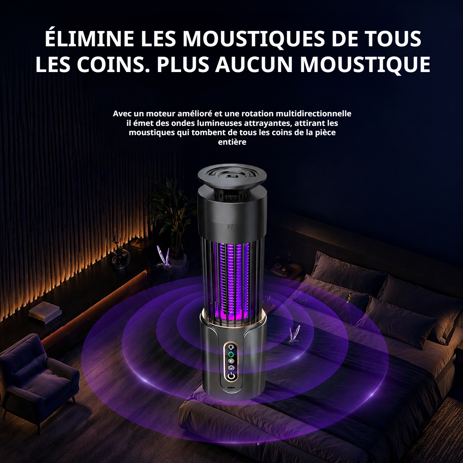 Tueur de moustiques physique, adapté à l'intérieur et à l'extérieur