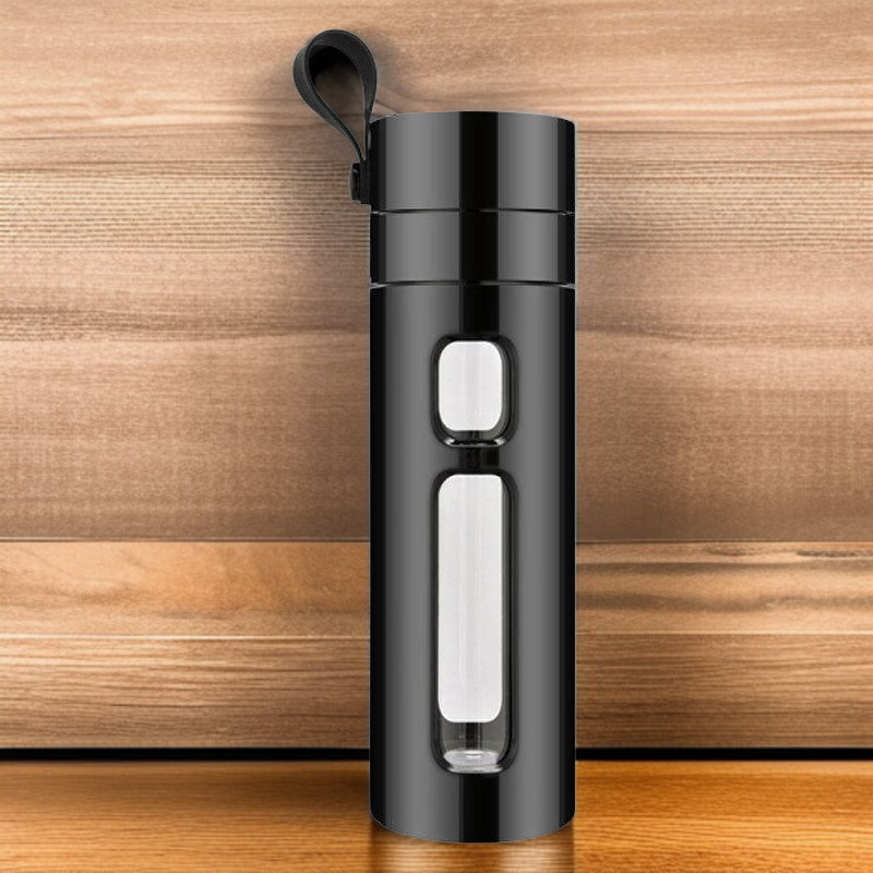 넘어짐 방지 단열 찻물 분리 유리 물컵