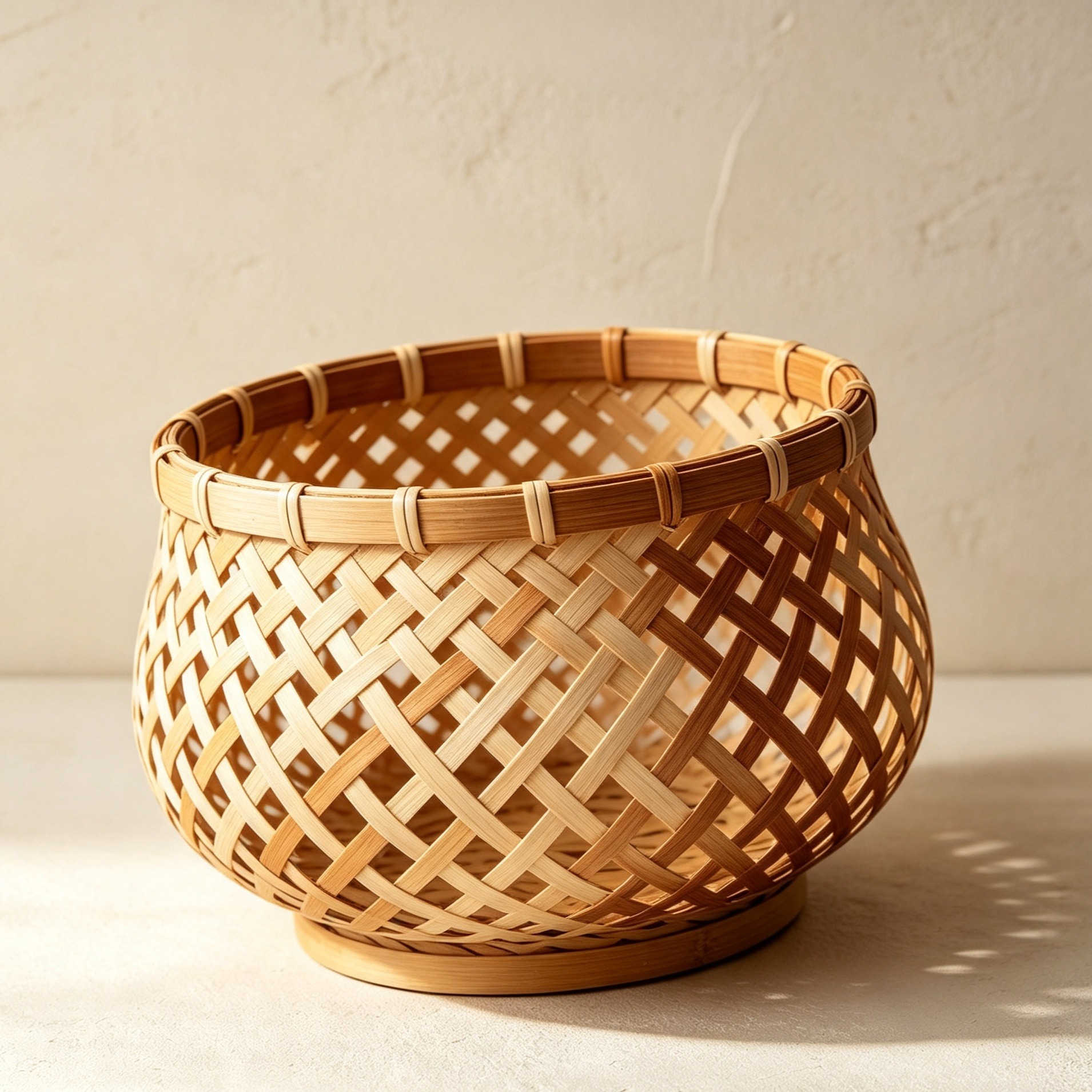Bamboo baskets used for storing household items