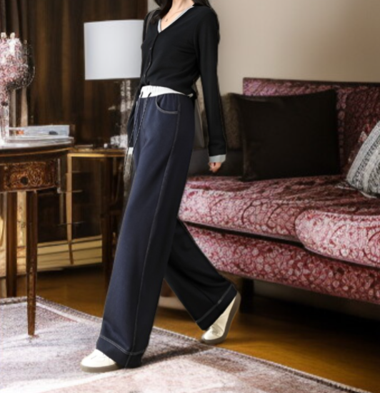 와이드 슬림 일자핏 치노 데님 팬츠