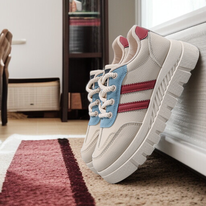 통굽 스니커즈 봄 캐주얼 여성 키높이 스니커즈 화이트 슈즈 학생 스트리트 라켓 필수 슈즈