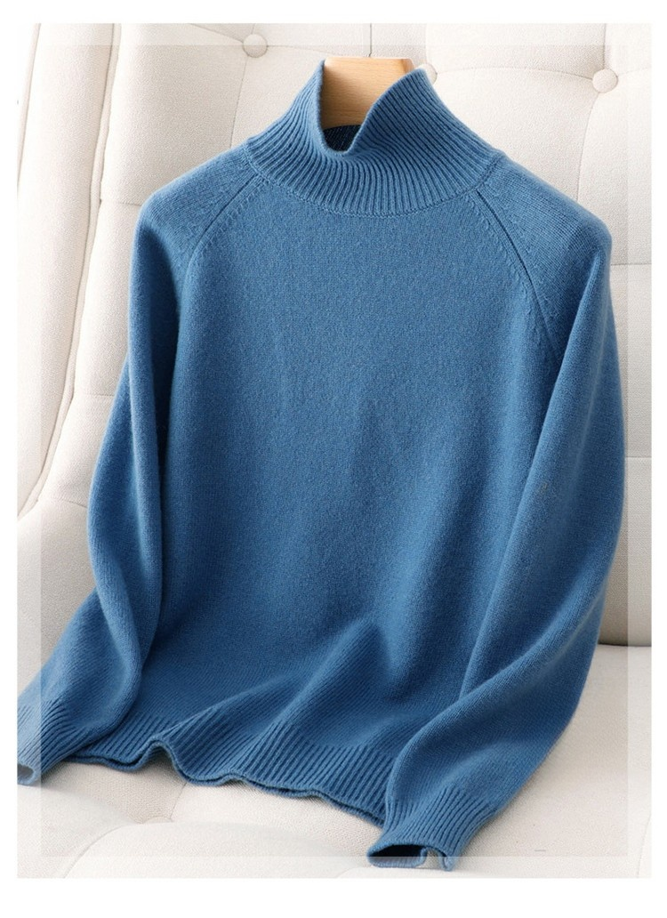 高品質カシミヤセーターの生地アップ写真