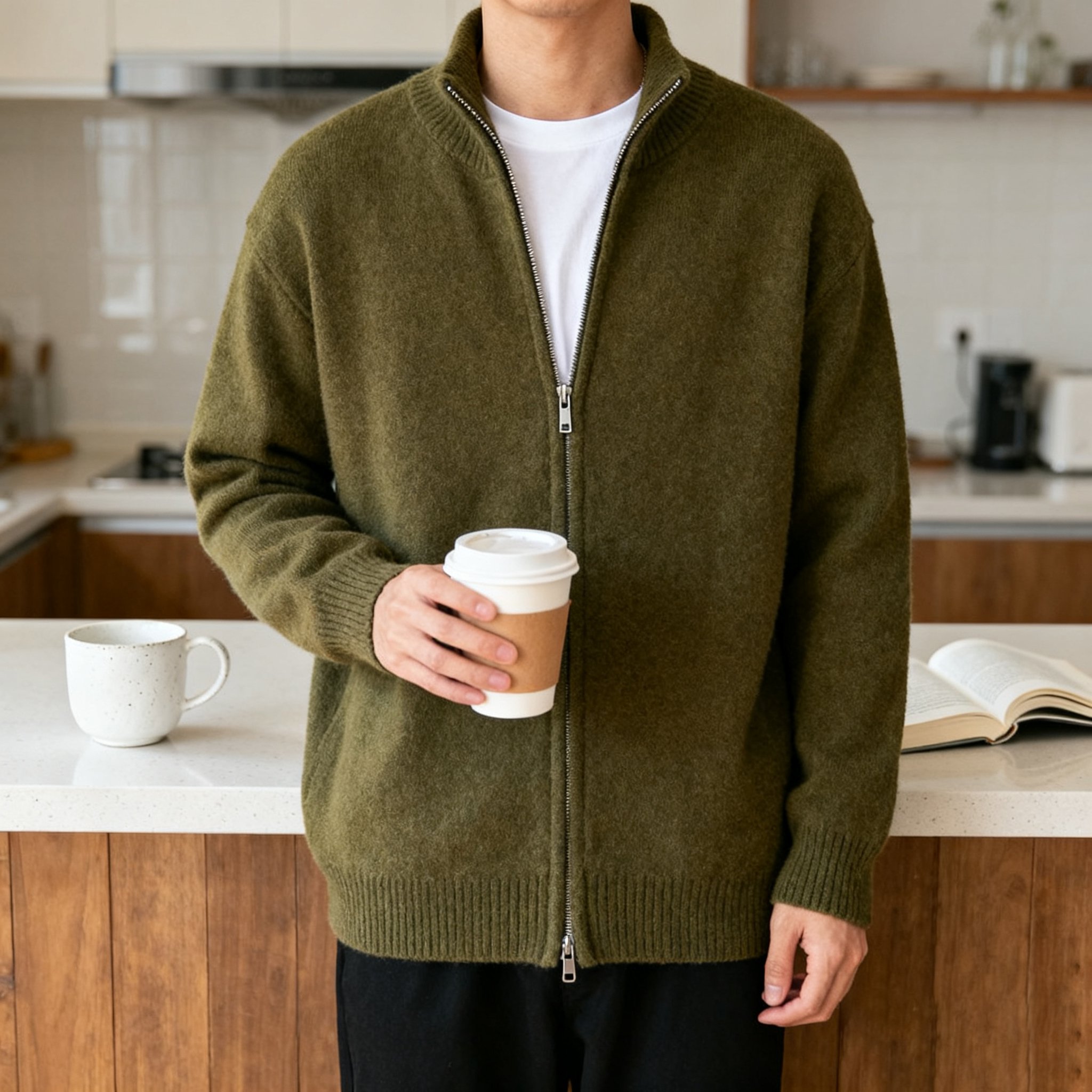 ジッパーデザインセーター