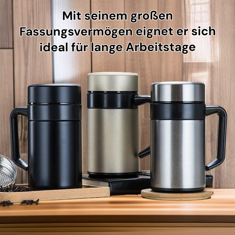 Thermosbecher aus 304 Edelstahl für Herren mit großem Fassungsvermögen