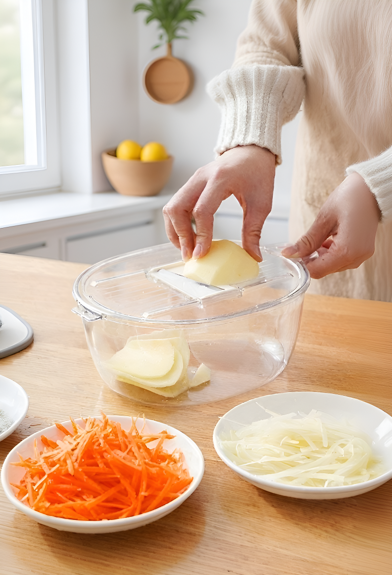 야채 슬라이서 안전 손잡이 사용 방법