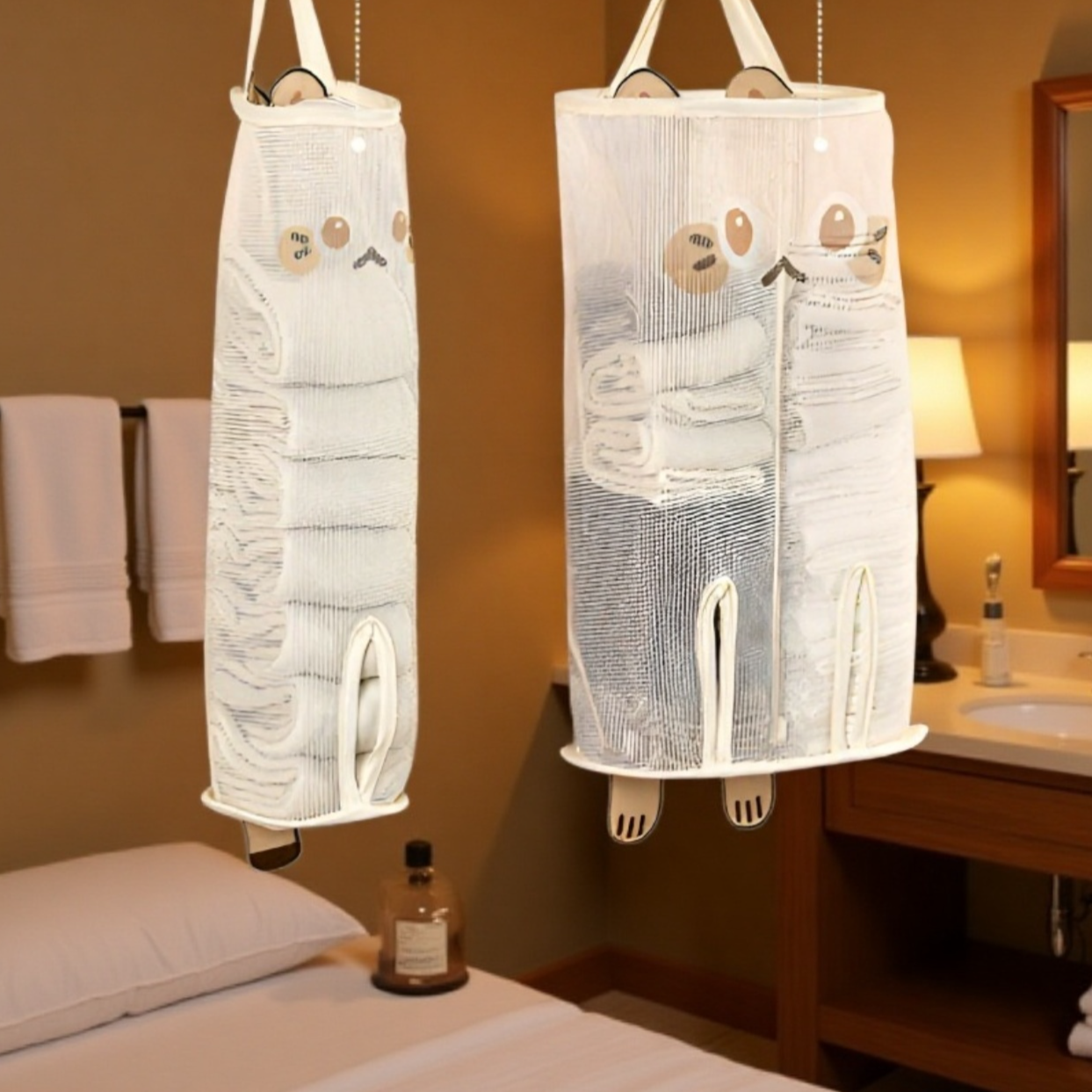 Hängende Aufbewahrungstasche aus Netzstoff, Aufbewahrungstasche für Socken und Unterwäsche, Aufbewah