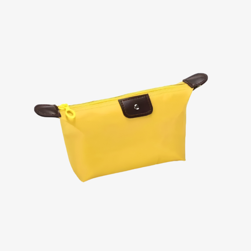 Bolsa mini impermeable para cosméticos y labiales de viaje para mujer con diseño de empanadilla