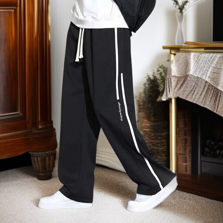 남자 추동 루즈핏 와이드 맨투맨 캐주얼 팬츠