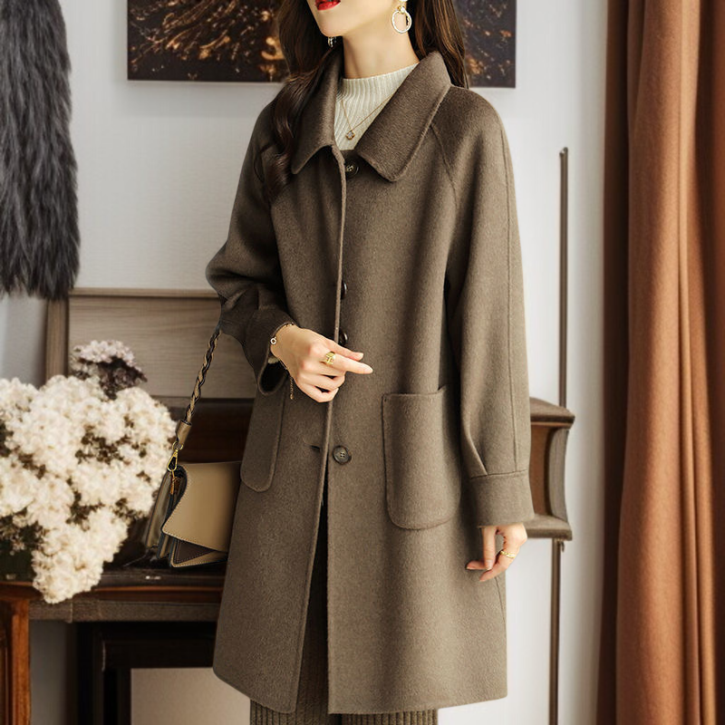 잔키핏 슬림 여성 하프 도톰 모직 코트