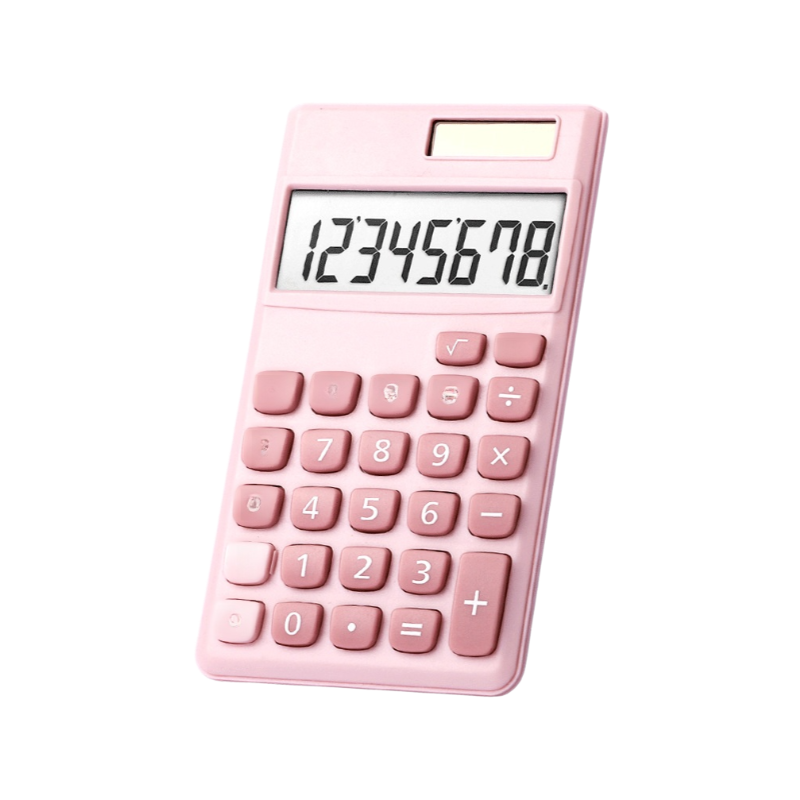 Solar-powered portable calculator