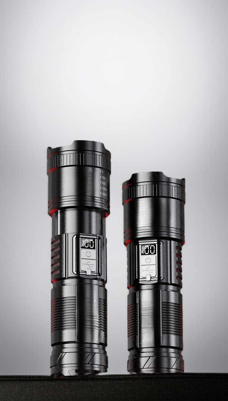 Zoom-Taschenlampe mit hoher Leuchtkraft für Camping