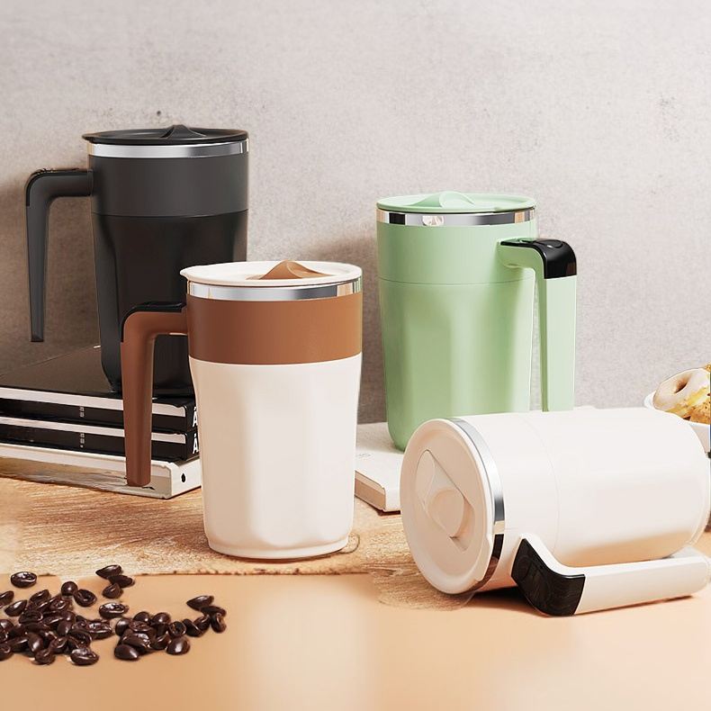 Digital Display Magnetic Self-Stirring Coffee Mug, 316 Stainless Steel, Portable Design