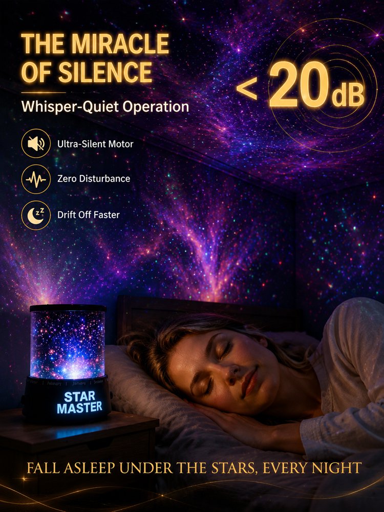 Dreamy Starry Sky – Rotatable Star Projector Lamp