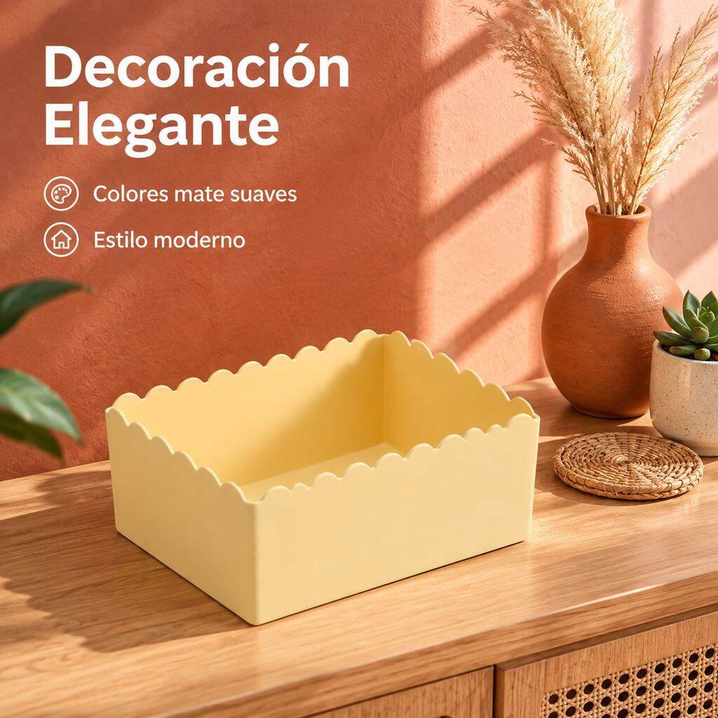 Vista superior de la caja organizadora para baño y dormitorio