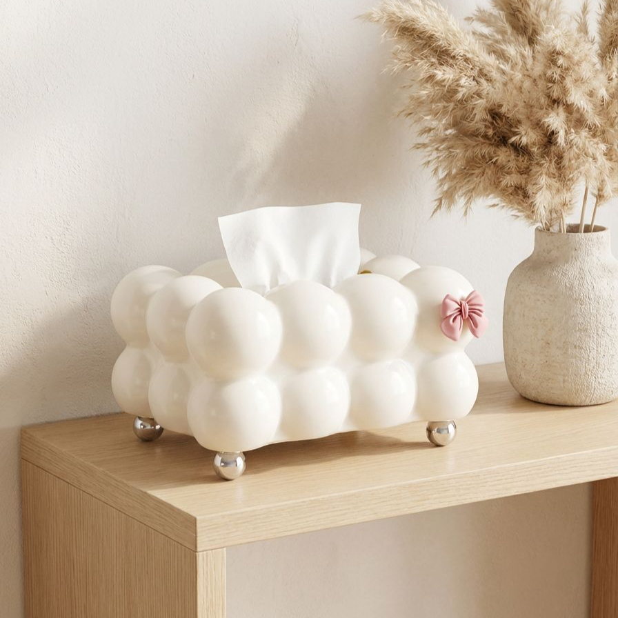 Home living room cream-colored tissue box