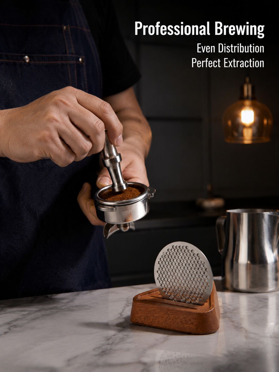 Coffee Distribution Mesh Storage Base, Universal Wooden Filter Holder