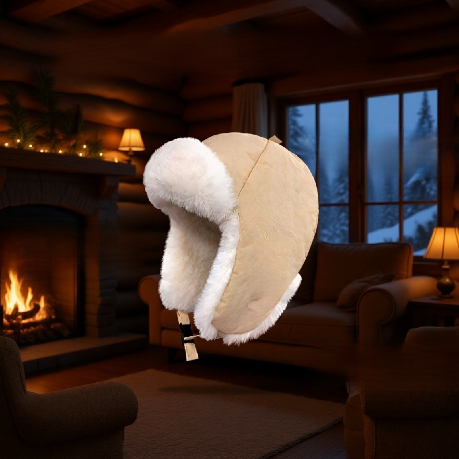 Gorro de invierno con orejeras para mujer