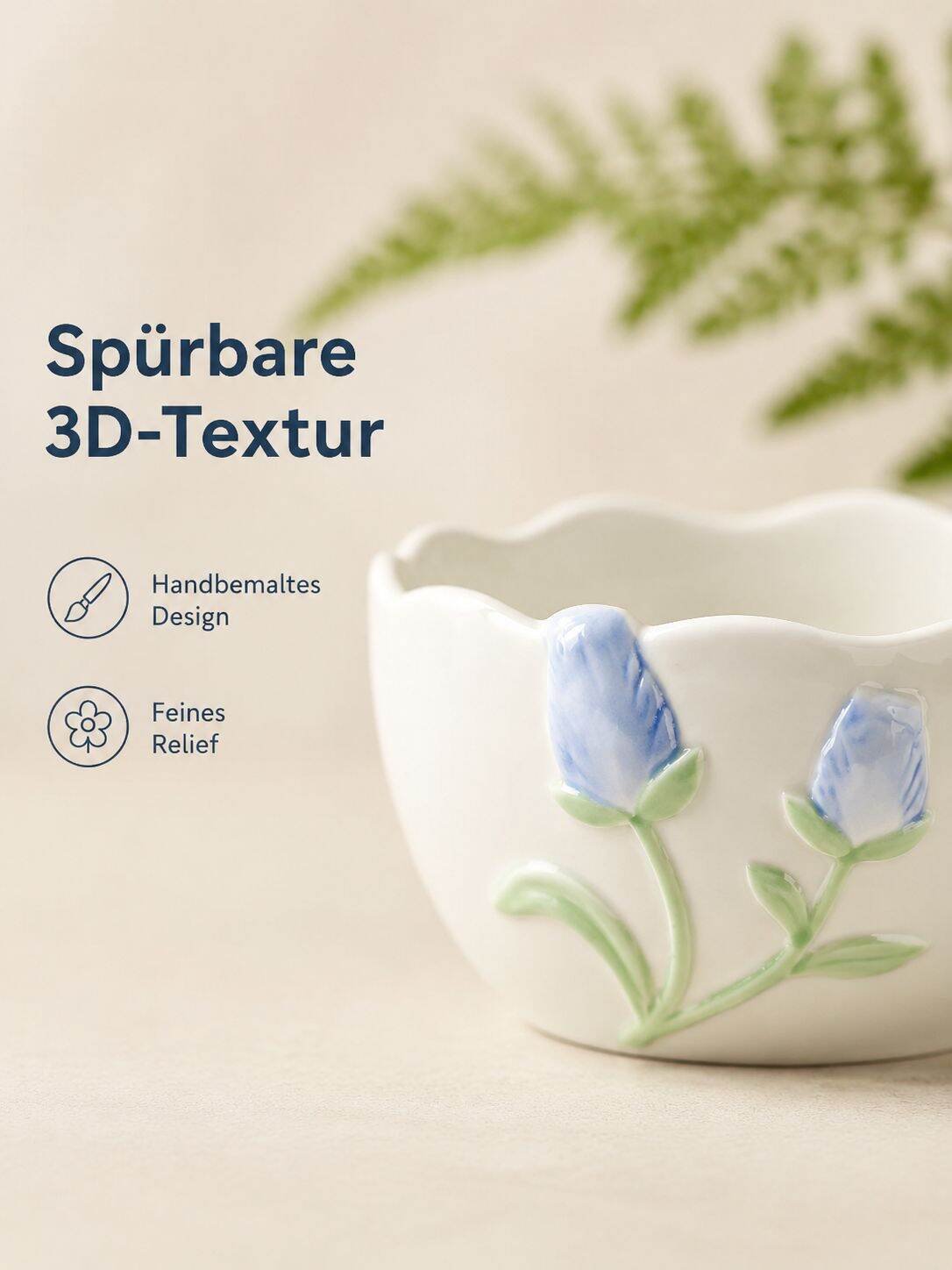 3D-Print Tulpen Keramik Geschirr weißes Glas Geschirr