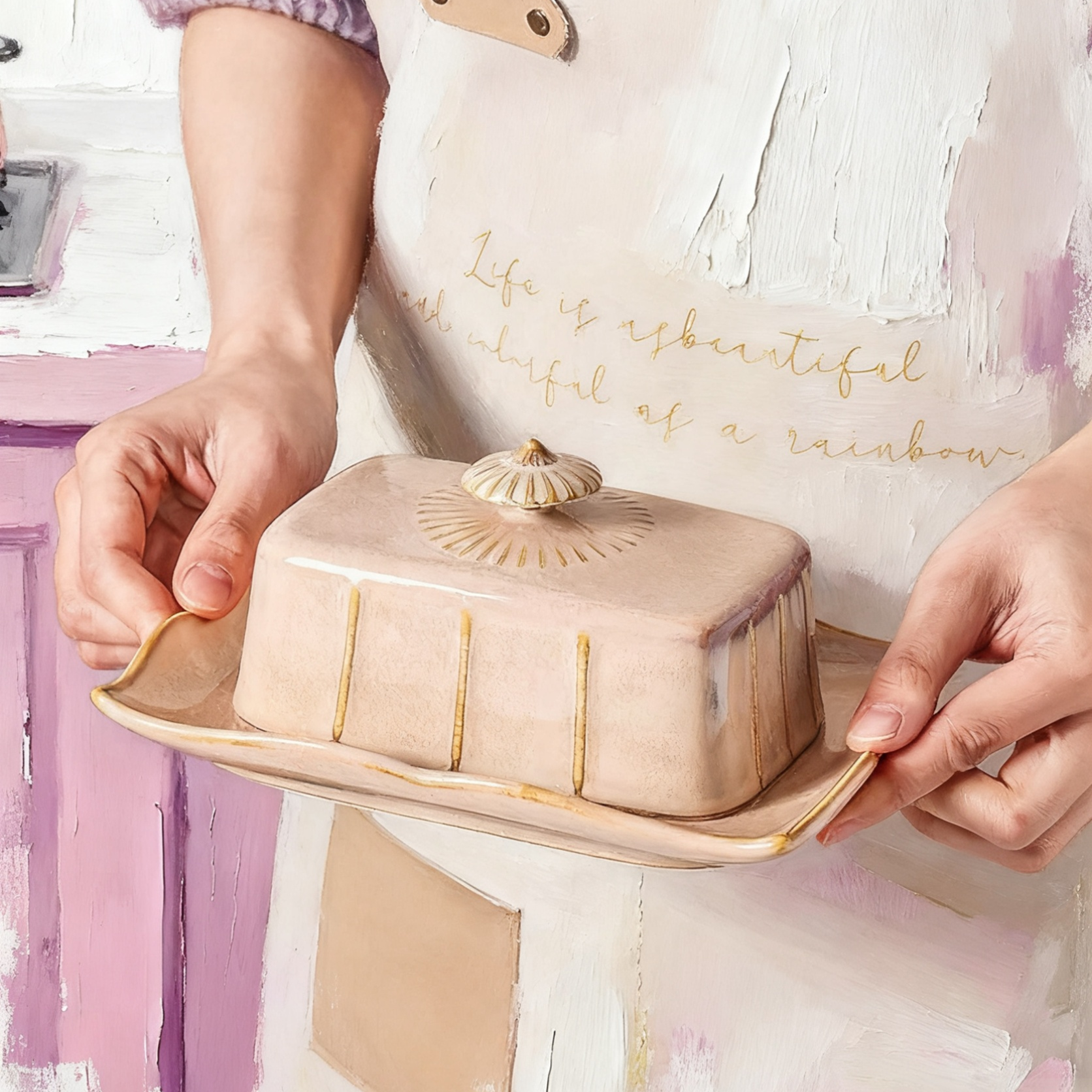 Pure Color Cheese Box with Lid and Tray for Hotel Snacks