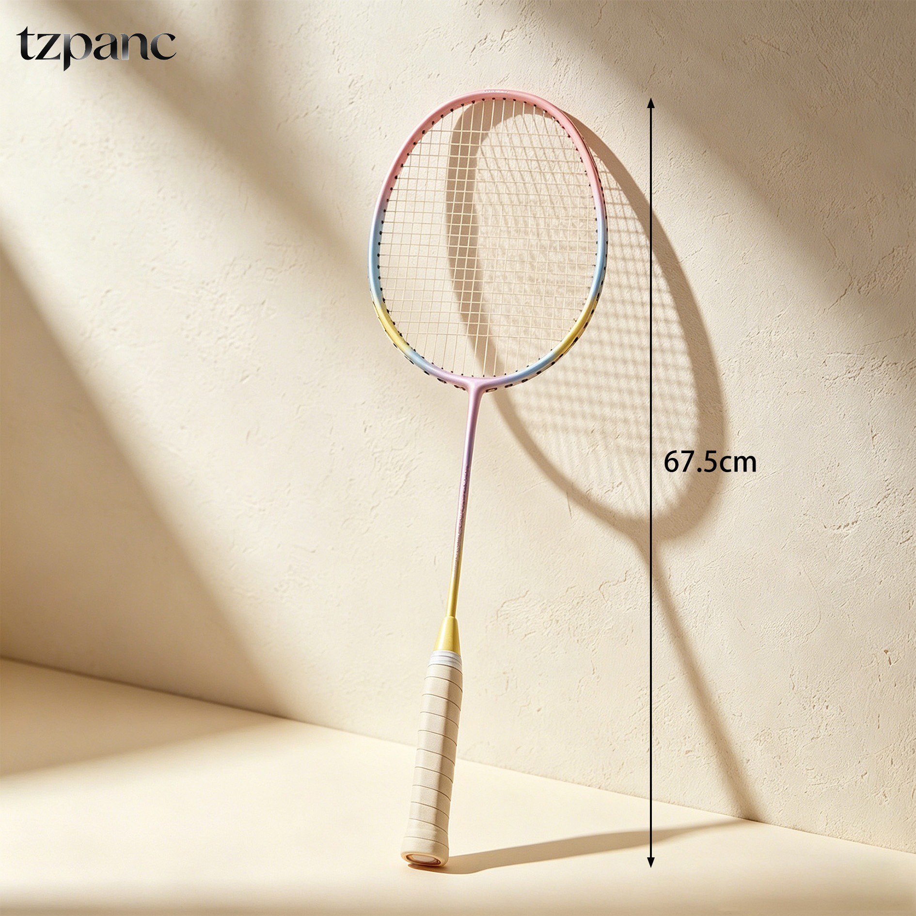 Durable badminton racket frame close-up