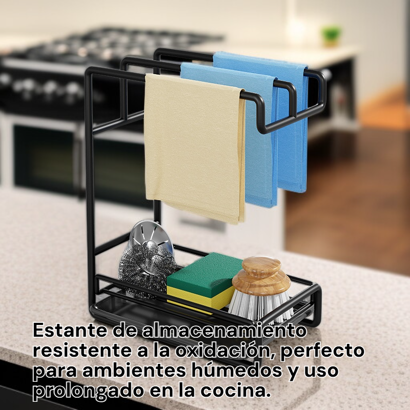  Estante de fregadero de acero inoxidable con repisa de almacenamiento