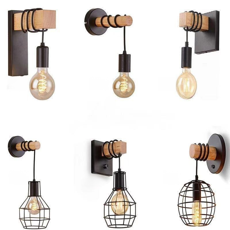 Modern American Iron Wall Light with E27 Base for Bedroom/Corridor/Entrance