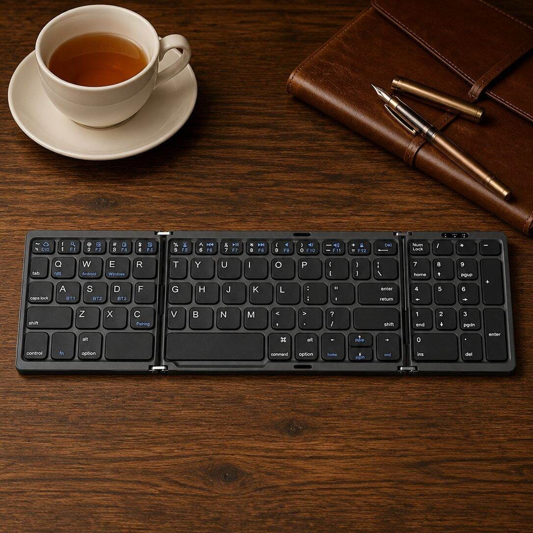 Three-Fold Bluetooth Wireless Portable Keyboard