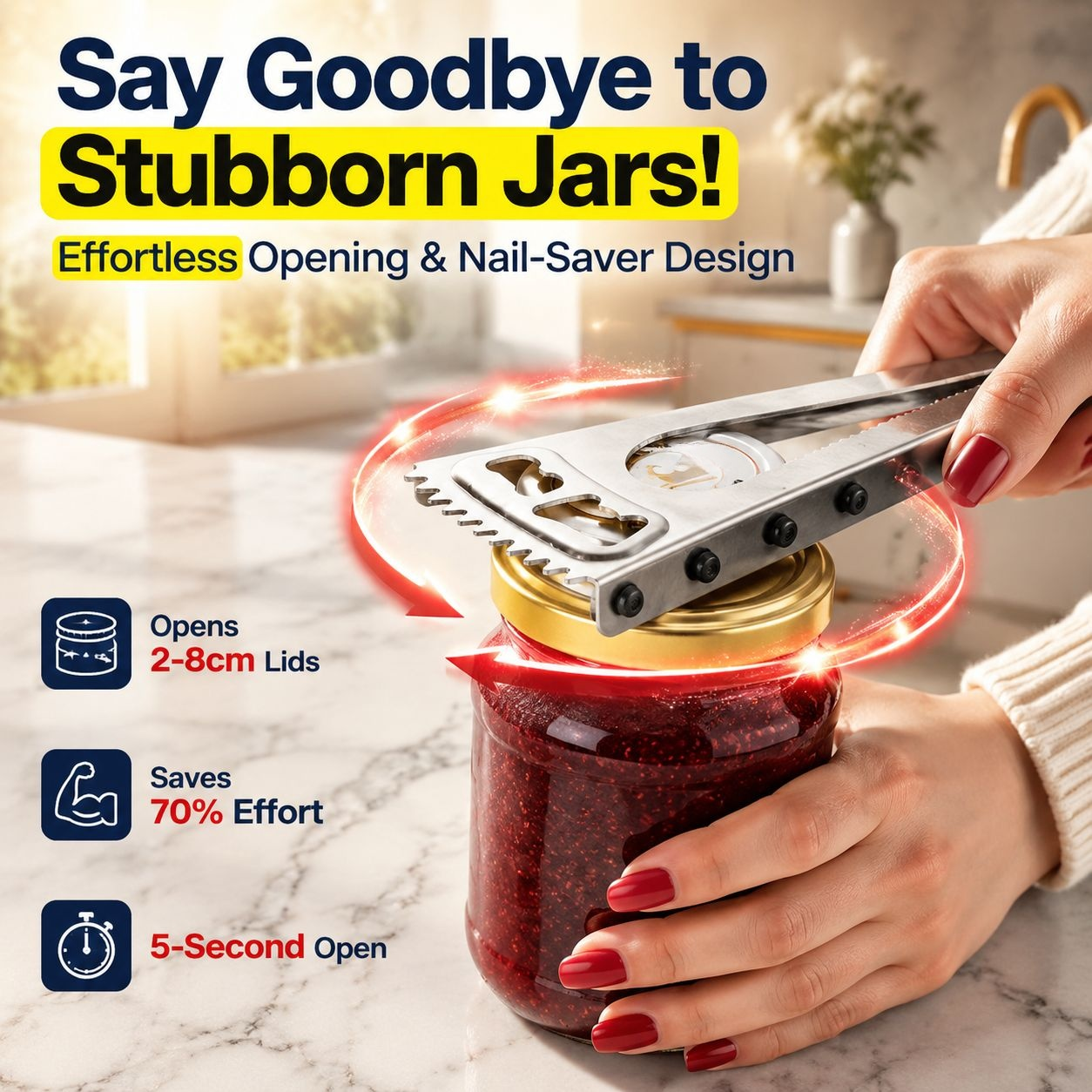 Kitchen Multi-purpose Lid Opener and Cap Twister with Fish Scale Scraper