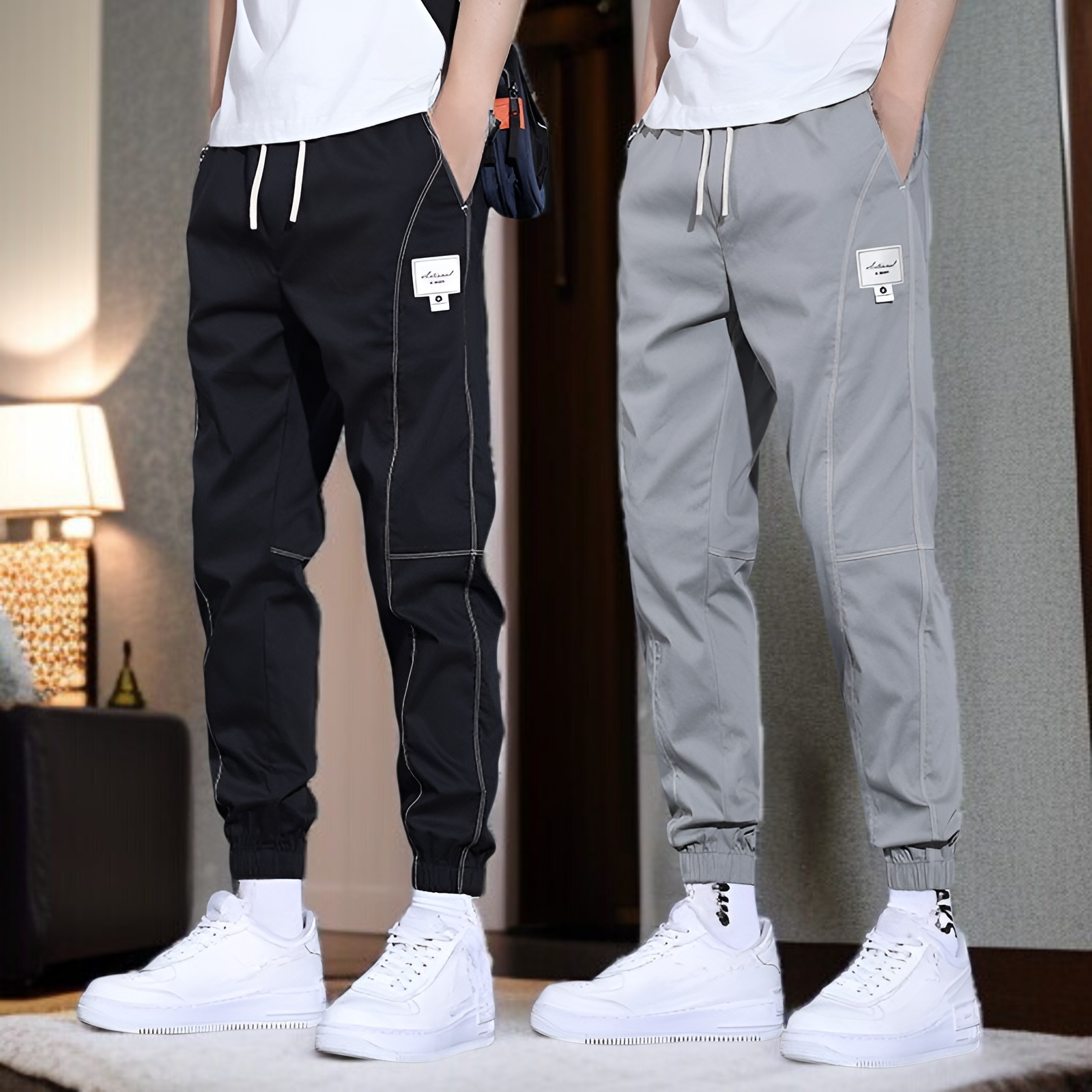 メンズカジュアルパンツ春と秋メンズパンツゆったり夏オーバーオールメンズパンツメンズハーレムパンツハンサム個性パンツ