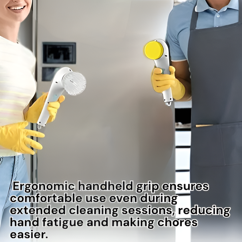 Cordless Handheld Spin Scrubber with 5 Brush Heads