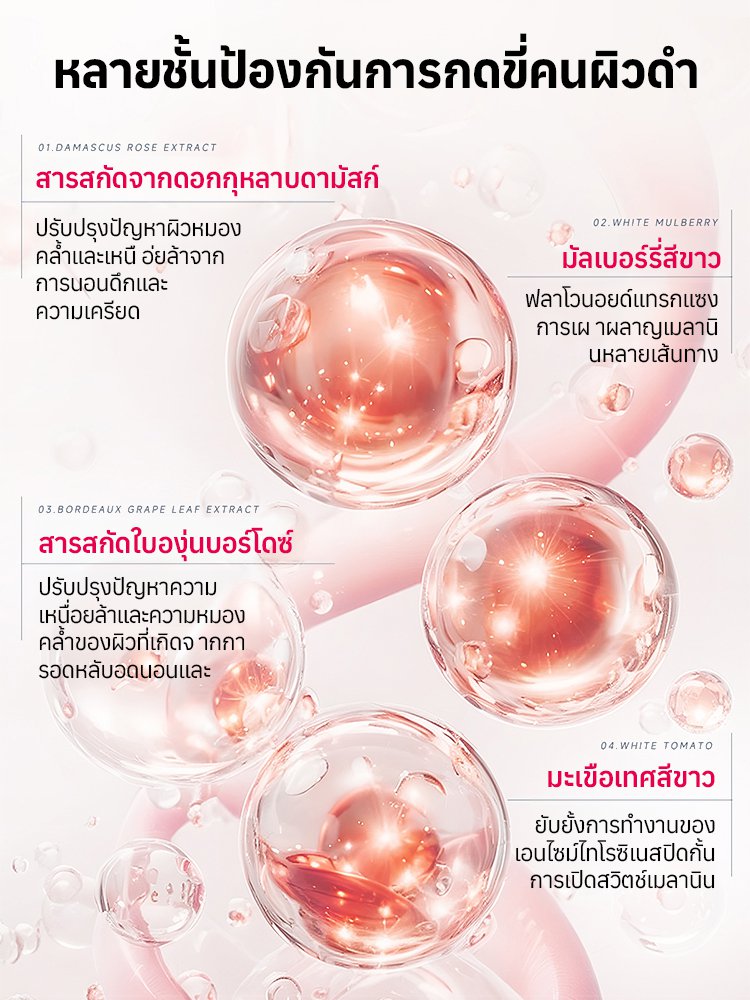 ประสิทธิภาพสูงในการทำให้ผิวขาวด้วยกลูตาไธโอนเสริม