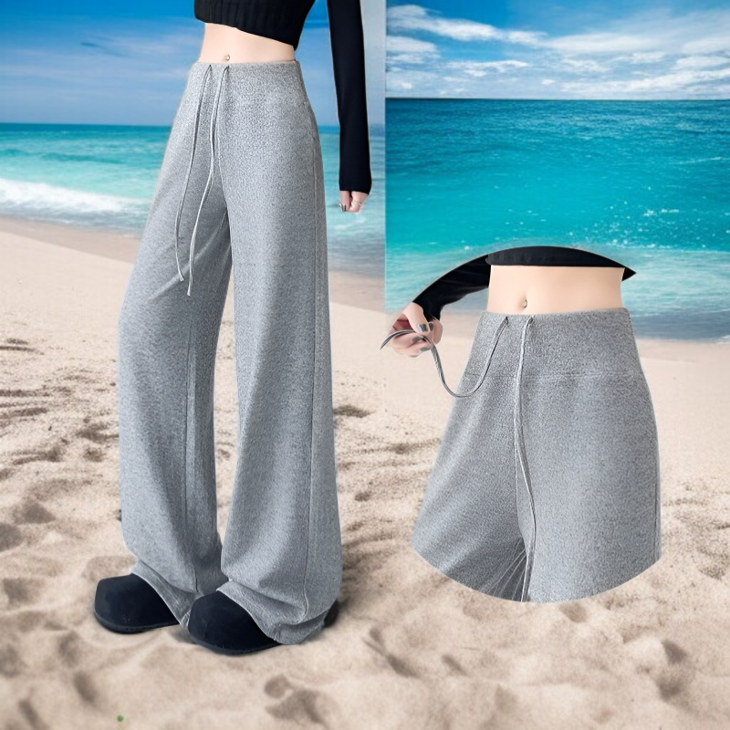 와이드 와이드 팬츠 여 쁘띠 소프트 하이웨스트 날씬해 보이는 팬츠 스커트 봄가을 드롭 와이드 팬츠