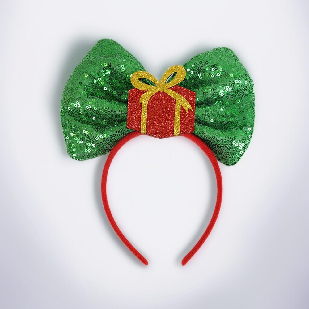新しいクリスマスヘッドバンドスパンコールボウヘッドドレスクリスマスパーティーデコレーション大きな蝶ネクタイヘッドバンドヘッド