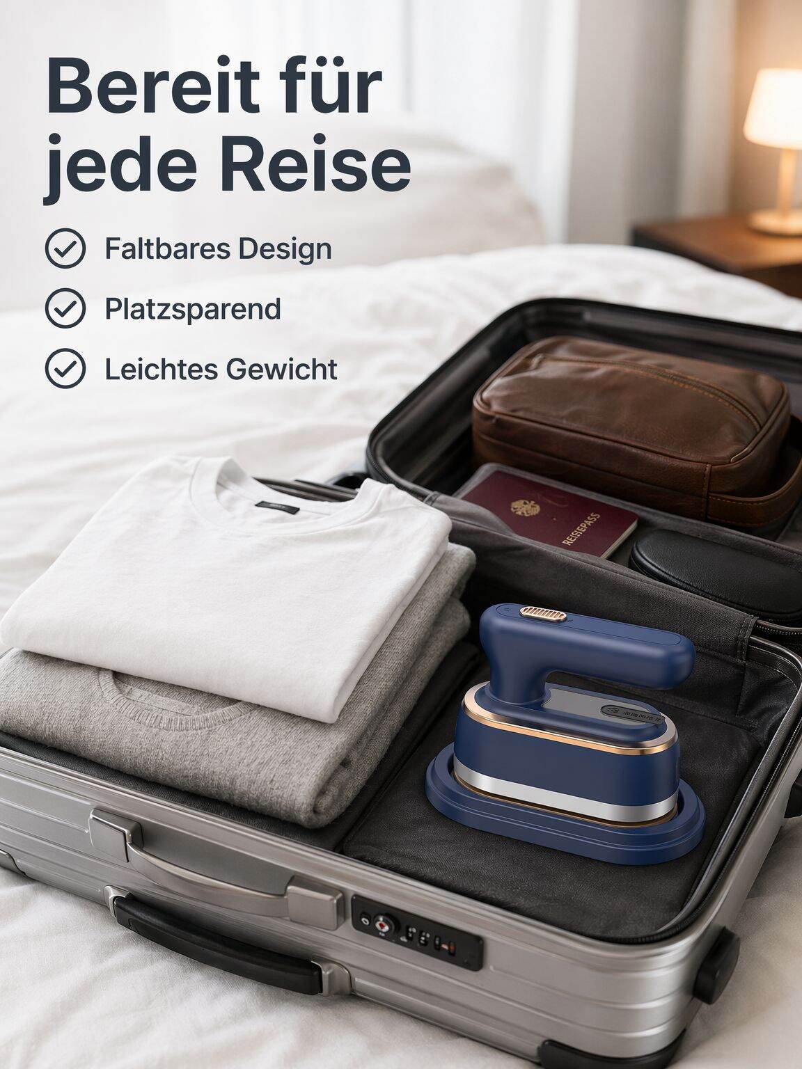 Handbügelmaschine zum Aufhängen Handdampfbügeleisen Haushaltsdampfbügeleisen Hochleistungs-faltbare 