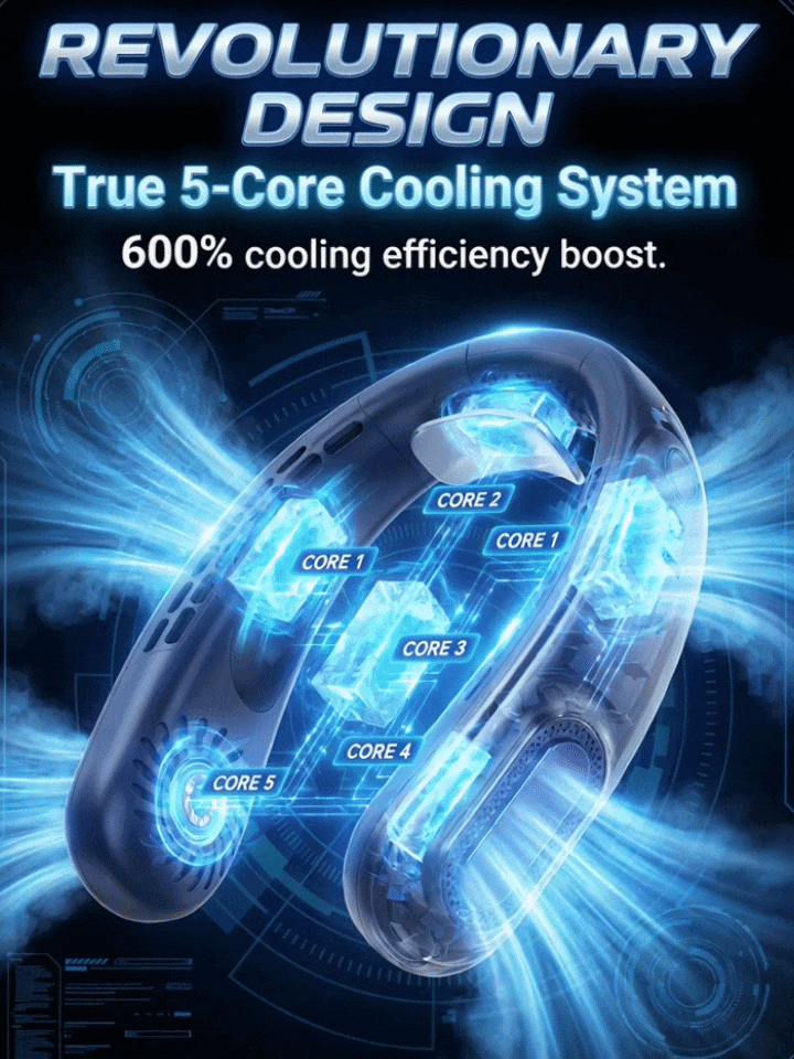 [Wearable Air Conditioner] Cooling Neck Fan — Ultra-Light & Silent