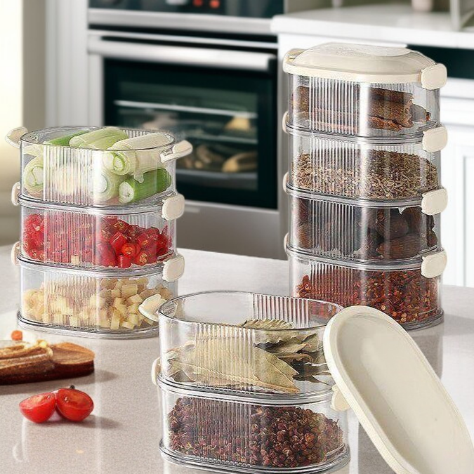 กล่องใส่เครื่องปรุงพริกหอมและเครื่องเทศสำหรับครัวเรือนระดับพรีเมียม