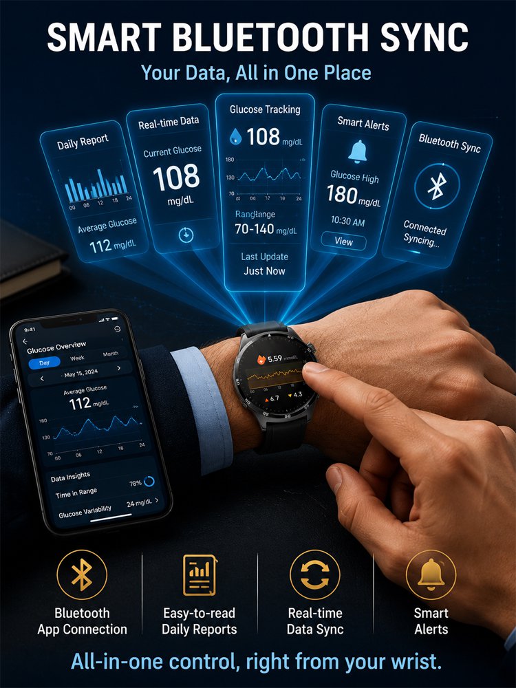 High-precision smart blood glucose monitoring watch