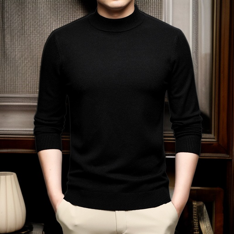 단색 슬림핏 스웨터